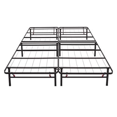 Amazon Basics Bed Frame with Storage, Foldable Metal Platform, Sturdy Steel, No Box Spring Needed, 14-inch High, Tool-Free Setup, Queen Size, Black - Image 3