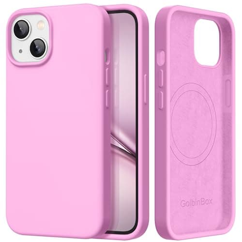 GolbinBox Magnetic for iPhone 15 Case, Compatible with MagSafe, [Soft Anti-Scratch Microfiber Lining], Slim Liquid Silicone Shockproof Protective Phone Case for iPhone 15 6.1 inch, Cherry Blossom - Image 1