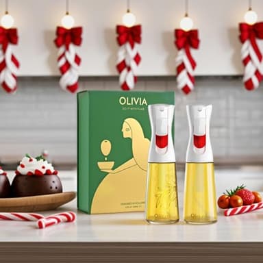 FLAIROSOL OLIVIA Oil Sprayer for Cooking, 2 Pack 200ML Glass Olive Oil Sprayer, Continuous Cooking Spray Dispenser with Portion Control for Kitchen Air Fryer, Salad, BBQ, White - Image 3