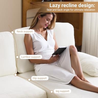 VINGLI 110" Sectional Couches for Living Room,U Shaped Couch with Double Chaise, 4-Seat Sofa Set with Chenille Fabric for Home Furniture,Beige - Image 8