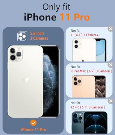 FNTCASE for iPhone 11 Pro Case: Magnetic Slim Anti-Yellowing Clear Case | Military Grade Protective & Shockproof Drop Protection Thin Transparent Crystal Phone Cover (A-Clear) - Image 2