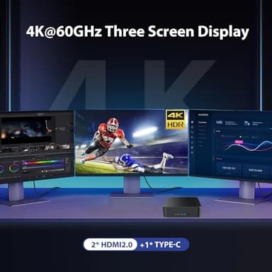 Mini PC N100,Intel 12th Gen N100,16GB DDR4 RAM 512GB M.2 SSD Mini Computers,Mini Desktop Computer Support 4K Triple Display/RJ45 LAN/USB3.0/WiFi5/BT4.2/Gigabit Ethernet Home/Office - Image 5