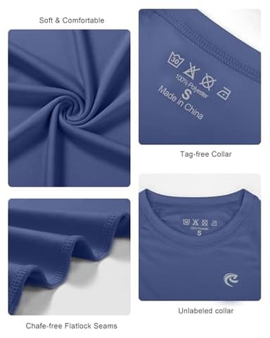 Boys UPF 50+ Swim Shirt Long Sleeve, 1 or 2 Pack UV Sun Protection Rash Guard, Youth Kids SPF Water Shirts for Beach Surf - Image 3