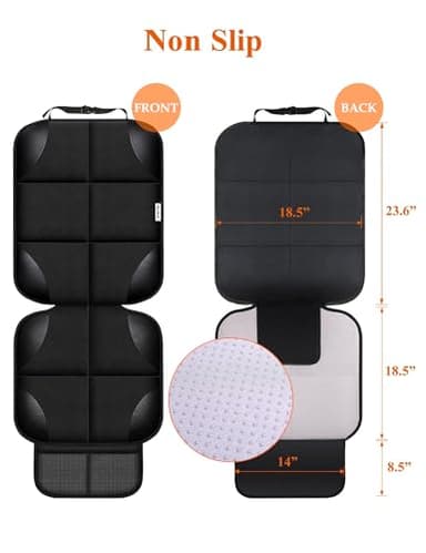 Meolsaek Car Seat Protector for Child Car Seat, Durable 600D Fabric Waterproof Car Seat Cover with Thick Pad Non-Slip Backing (No Imprints) (2 pcs -Black) - Image 3