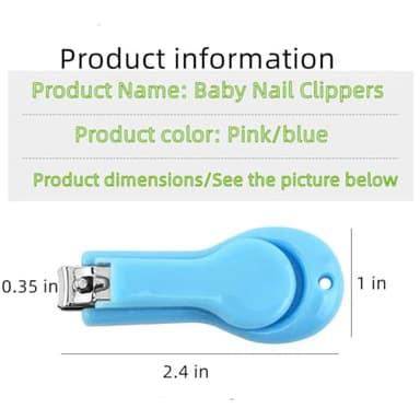 XUJINCN Baby Nail Clippers，2 Pack Nail Clippers，for Trimming Baby's Fingers or Toes，Blue and Pink Toddler Nail Clipper，Be Suitable for；Infant, Toddler, Kids - Image 2