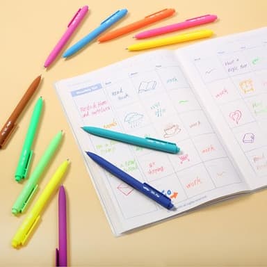 Mr. Pen- Retractable Gel Pens, 12 Pack, Bright Color Ink Gel Pens, Gel Pen Fine Point 0.7mm, Retractable Pens - Image 5