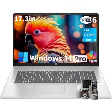 HP 17.3 HD+ Laptop Computer for Student & Business, Intel 8-Core Processor, 32GB RAM, 1TB SSD, WiFi 6, Bluetooth 5.3, HDMI, Type-C, Silver, Windows 11 Pro - Image 1