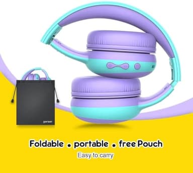 gorsun Kids Bluetooth Headphones, Portable Wireless Headset for Kids, Bluetooth 5.3, Over-Ear Toddler Headphones with Microphone, 85dB Volume Limited, 40 Hours Playtime (Pink+Purple) - Image 6