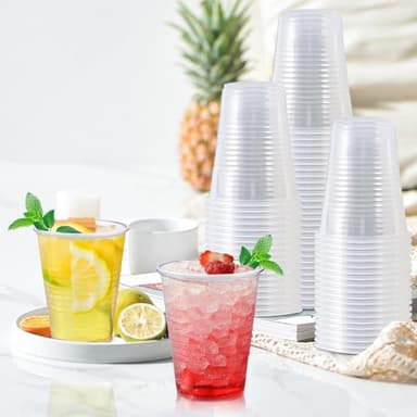 Clawsoff 12 oz Clear Plastic Cups 300 Pack, Disposable Cups,Party Drinking Cup, Cups for Party, Graduation, Travel, Holiday, Events - Image 7