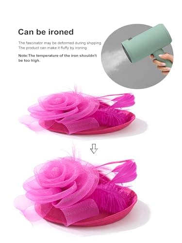 SWEETV Flower Sinamay Tea Party Fascinators for Women, Kentucky Tea Hat Derby Hats for Church, Cocktail, Wedding, Fancy Dress Party, Black - Image 6