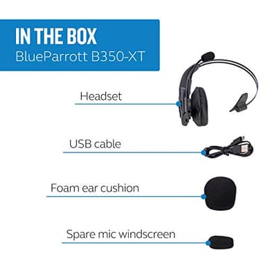 BlueParrott B350-XT Mono Bluetooth Wireless Headphones 96% Noise Canceling Over Head Trucker Headset with Mic, Adjustable Lightweight Headband, IP54-Rated Protection, 24 hrs. Talk Time, Black - Image 8