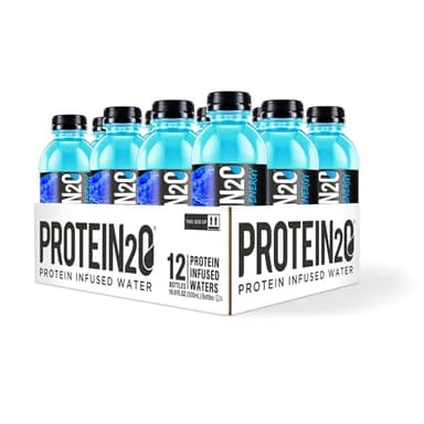 Protein2o 15g Whey Protein Isolate Hydration Drink Plus Energy & Focus, 350mg of Electrolytes, 125mg of Caffeine, Sugar Free, Blue Raspberry, 16.9 oz Bottle (Pack of 12) - Image 2