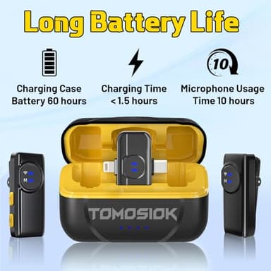 Wireless Lavalier Microphone for iPhone iPad Android with Noise Cancellation, 10 Hours of Battery Mini Microphone for Recording, Live Streaming, YouTube, Facebook, TikTok - Image 5