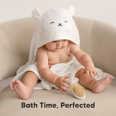 KeaBabies Hooded Baby Towel for Newborn - Viscose Derived from Bamboo Large Baby Bath Towels with Hood for Boys, Girls, Toddler, Extra Absorbent & Soft Newborn Bath Essentials (Lamb) - Image 9