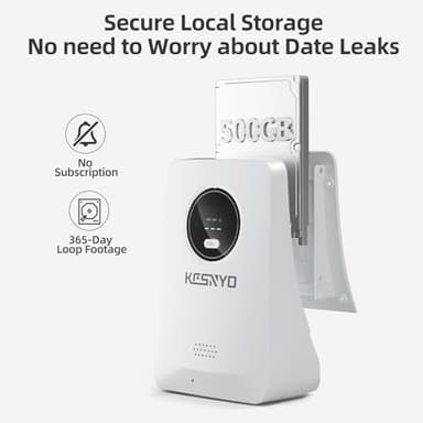 KCSNYO Solar Security Cameras Wireless Outdoor, 4MP Solar Powered, 4 Cam kit, Color Night Vision, 360° PTZ, 500G HDD Local Recording, No Monthly Fees - Image 2