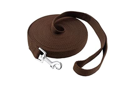 PETGOGO 15ft 20ft 30ft 40ft 50ft Long Dog/Puppy Lead Obedience Recall Training Dog Leashes for Small Medium Dogs Camping, Training, Play, or Backyard (Brown, 1" x 40FT) - Image 1