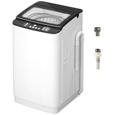 VCJ Portable Washing Machine, 25lbs Fully Automatic Washer with Stainless Steel Tub, 10 Wash Programs, 400W Powerful Motor with Drain Pump, Quiet Operation, Ideal for Apartments & Homes - Image 1