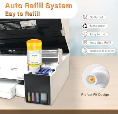 Welacer Sublimation Ink 440ML Autofill Bottles Refill for ET-2800 ET2400 ET-15000 ET-2803 ET-2850 ET2720 ET2760 ET2750 ET4800 etc.High-Yield Inkjet Printers Heat Press Transfer on Mugs - Image 4