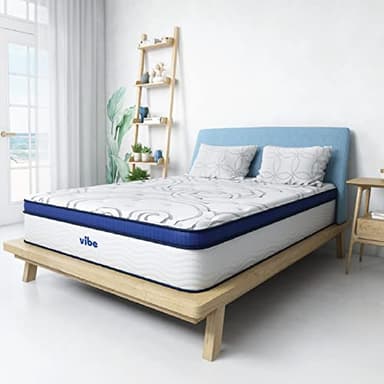 Vibe Quilted Hybrid Mattress, 12-Inch Innerspring and Pillow Top Gel Memory Foam Mattress, Fiberglass Free, CertiPUR-US Certified Bed in a Box, Full, White - Image 4