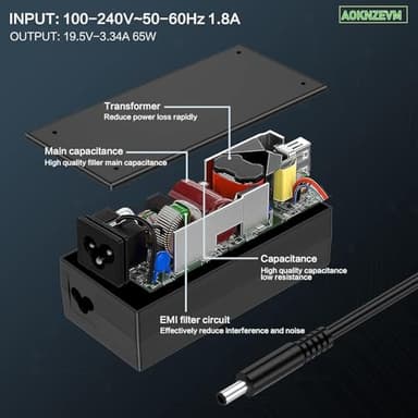 AOKNZEVM 65W 45W AC Adapter Laptop Charger Compatible with Dell Inspiron 13 14 15 16 17 3000 5000 7000 Series, Dell Latitude 13 14 15 3000 Series, Vostro 13 14 15 16 3000 5000 - Image 5