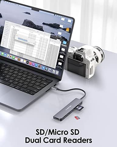 LENTION USB C Hub with 100W Charging, 4K HDMI, Dual Card Reader, USB 3.0 & 2.0 Compatible MacBook Pro, New Mac Air/Surface, Chromebook, More, Stable Driver Adapter (CB-CE18, Space Gray) - Image 3