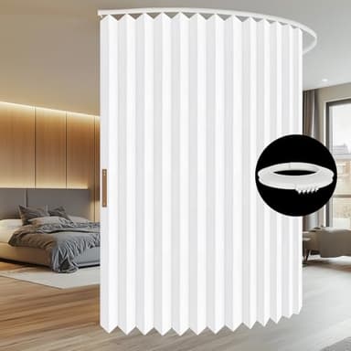 100% Blackout Room Divider Curtains - Total Privacy Curtain Panel, Thermal Insulated Noise Reduction Curtain for Bedroom Windows,Include Ceiling Curtains Track(White, W180 x L96, 1 Pack) - Image 6