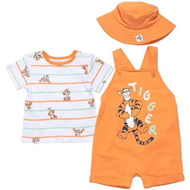 Disney Winnie the Pooh Tigger Baby Boys 3 Piece Set: Overalls T-Shirt Hat3-6 Months - Image 1