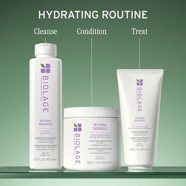 Biolage Hydra Source Conditioning Balm - Moisturizes, Detangles & Adds Softness, For Dry Hair, Infused with Fermented Aloe & Micro-Filtered Hyaluronic Acid, Vegan & Paraben-Free, 16.9 Fl Oz - Image 8