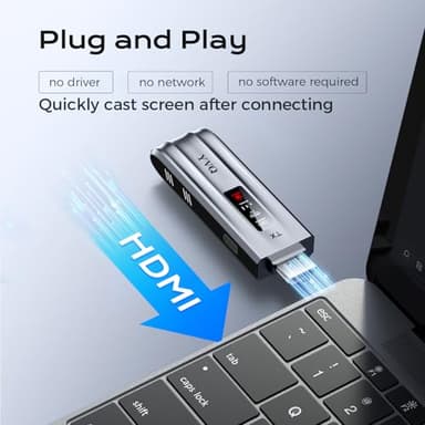 YVQ 2025 Upgraded Wireless HDMI Transmitter and Receiver, 4K Decode, 100FT Range, 2.4G/5G Plug & Play, No App/Bluetooth, Metal Housing, for Streaming Video & Audio to HDTV/Projector/PC/Laptop/TV Box - Image 4