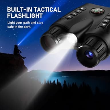 GOYOJO Hunting Night Vision Goggles — Night Vision Binoculars Built-in White Light for Camping, 4500mAh Rechargeable Battery, IR Illumination, Gift for Men - Image 6
