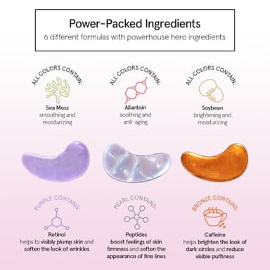 grace & stella Under Eye Mask Variety Pack - 18 Pairs of Under Eye Patches for Dark Circles - With 6 Colors (3 Pairs/Color) - Gel Masks Puffy Eyes for Women - Vegan Cruelty Free Bridesmaid Gifts - Image 5