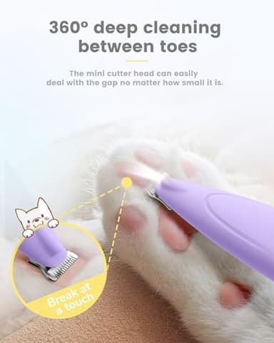 PAPMINI Dog Paw Trimmer with LED Display,35dB Ultra-Low Noise Dog Grooming Clippers,Cordless Paw Trimmers for Dog's Feet with LED Light,Type-C Rechargeable Cat Hair Trimmer for Paws, Ears, Face, Rump - Image 9