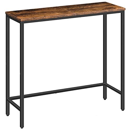 HOOBRO Narrow Console Table, 29.5" Small Entryway Table, Thin Sofa Side Display Table, for Hallway, Bedroom, Living Room, Foyer, Rustic Brown and Black BF75XG01 - Image 1