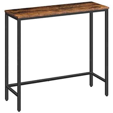 HOOBRO Narrow Console Table, 29.5" Small Entryway Table, Thin Sofa Side Display Table, for Hallway, Bedroom, Living Room, Foyer, Rustic Brown and Black BF75XG01 - Image 1