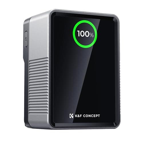 K&F CONCEPT V Mount Battery 99Wh with PD100W Fast Charging,14.8V 6700mAh Mini V-Mount Battery with DC/D-Tap/Dual USB-C/USB-A/TFT Display/240W Charging Cable for Camera Camcorder Video Light Monitor - Image 1