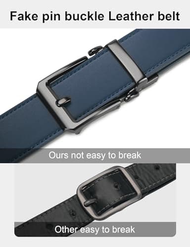 JUKMO 1.5" (38mm) Leather Ratchet Belt for Men in Gift Box (Blue, Medium) - Image 7