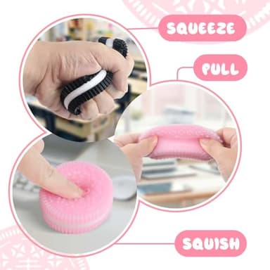 Gytera Sticky Cookie Squishies Fidget Toys Adults, Squeeze Toys Sensory Toys for Kids with Autism, Stress Balls for Adults Fidgets Birthday Gifts Party Favors for Kids(2 Pack Pink Black) - Image 3