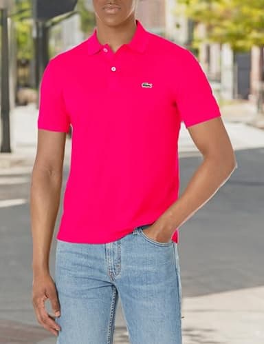 Lacoste Men's Slim Fit L.12.12 Piqué Polo Shirt, Fushia Pink, X-Large - Image 3