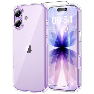 TAURI for iPhone 17 Case, Anti-Yellowing with Screen Protector, Military-Grade Protection Shockproof Slim Phone Case for iPhone 17, Clear - Image 1