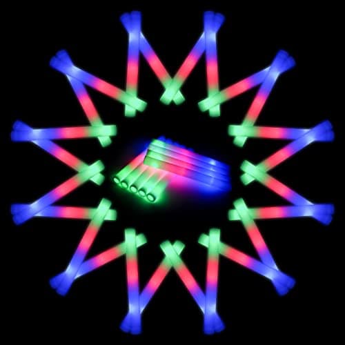 Jiahz 210 PCS Foam Glow Sticks For Wedding, Foam Light Up Sticks with 3 Modes Colorful Flashing, Light Up Foam Sticks, Glow Sticks Bulk Party Pack For Wedding, Concert, Party, Raves, Events - Image 1