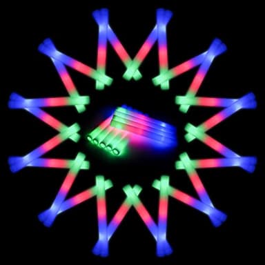 Jiahz 210 PCS Foam Glow Sticks For Wedding, Foam Light Up Sticks with 3 Modes Colorful Flashing, Light Up Foam Sticks, Glow Sticks Bulk Party Pack For Wedding, Concert, Party, Raves, Events - Image 1