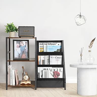 Bikoney Record Player Stand, Turntable Stand with 3-Tier Vinyl Record Storage, Record Player Table 200 Albums, End Table with Vinyl Display Holder Shelf, Record Player Cabinet Media Console for Stereo - Image 8