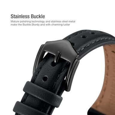 WFEAGL Compatible with Leather Apple Watch Band 41mm 40mm 38mm 42mm(series 11 10) Women, Top Grain Leather Strap Slim & Thin Replacement Wristband for iWatch Bands SE 3 2 1, Series 11 10 9 8 7 6 5 4 3 2 1 - Image 3