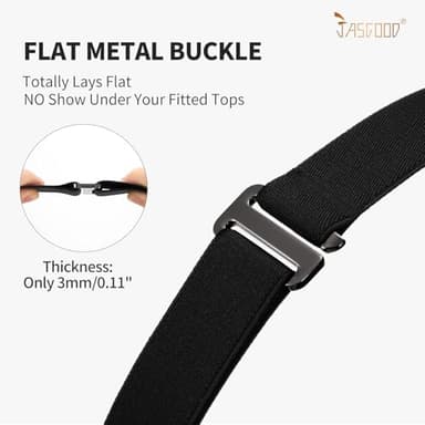 JASGOOD No Show Women Stretch Belt Invisible Elastic Web Strap Belt with Flat Buckle for Jeans Pants Dresses - Image 4