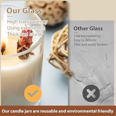 SHOWIN Thick Candle Jars for Making Candles 16 Pcs, 4 OZ Empty Jars with Wood Lids for Candle Making, Sample Container - Dishwasher Safe, Frosted Brown - Image 3