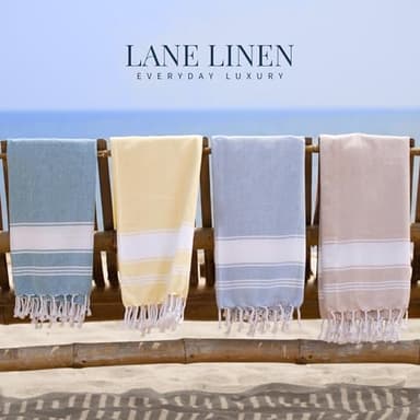 LANE LINEN Turkish Beach Towels for Women, Set of 6 - Large 39"x71", Pre-Washed, No-Shrink, Sand-Free, Quick Dry, Lightweight, Soft Beach Bath Towels - Vintage Beach - Image 10