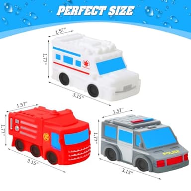 Bath Toys for Toddlers 1-3 - Toy Car Mold Free Baby Bath Toys for Infants 6-12 Months No Hole Bath Toys for Babies Toddlers Bathtub Toys Pool Toys Bath Toys for Kids Ages 1-3 Water Toys for Kids - Image 3