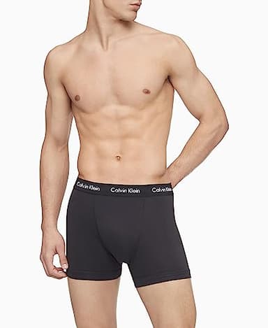 Calvin Klein Men's Cotton Stretch 3-pack Boxer Brief, 3 Black, Medium - Image 2