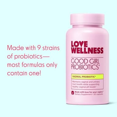 Love Wellness Good Girl Probiotics | Women’s Vaginal Health & pH Balance Supplement | 9-Strain Probiotic for Urinary Tract, Yeast, Odor & Immune Support | Gluten-Free | 30 CT, 30-Day Supply - Image 4