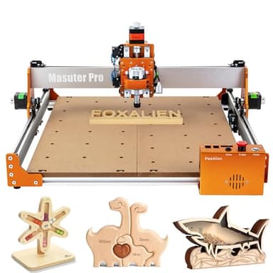 FoxAlien Masuter Pro 3-Axis CNC Router Machine, Beginner Hobby Engraving Machine All-Metal Structure for Wood Acrylic MDF Nylon Routing Milling Carving - Image 1